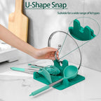 Silicone Spoon Holder Spoon Rest with Lid Holder for Stove Top,BPA Free Utensil Rest for Kitchen Countertop,Non-Slip Heat-Resistant Stove Utensil Holder for Spatula,Ladle,Tong&Pot Lid (Grey)