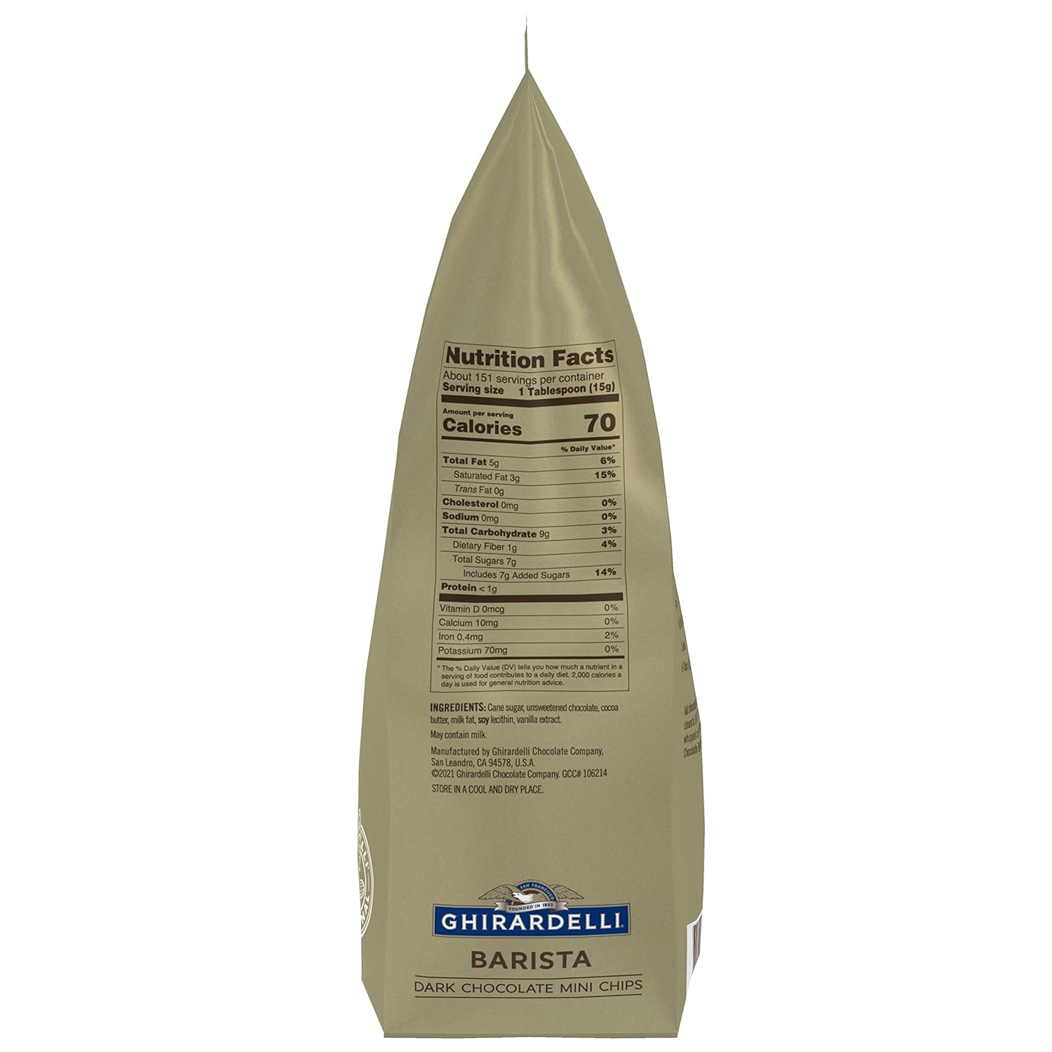 Ghirardelli Chocolate Company Dark Chocolate Barista Mini Chips 10,000 per lb., 5lb (Pack of 2)