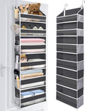 ULG Over The Door Organizer with 6 Large Pockets 12 Side Pockets, 50lbs Weight Capacity Door Hanging Organizer for Bedroom, Bathroom, Pantry, Nursery Storage, Dark Gray