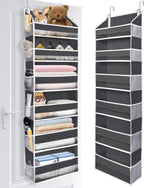 ULG Over The Door Organizer with 6 Large Pockets 12 Side Pockets, 50lbs Weight Capacity Door Hanging Organizer for Bedroom, Bathroom, Pantry, Nursery Storage, Dark Gray