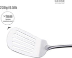 Metal Spatula,304 Stainless Steel Wok Spatula with Heat Resistant Wooden Handle,Silver/15.7Inch