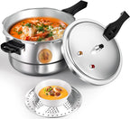 WantJoin 8Qt Aluminum Pressure Cooker w/Release Valve & Multiple Protective Devices,Pressure Canner Compatible with Gas & Induction Cooker,Canner Rack Included