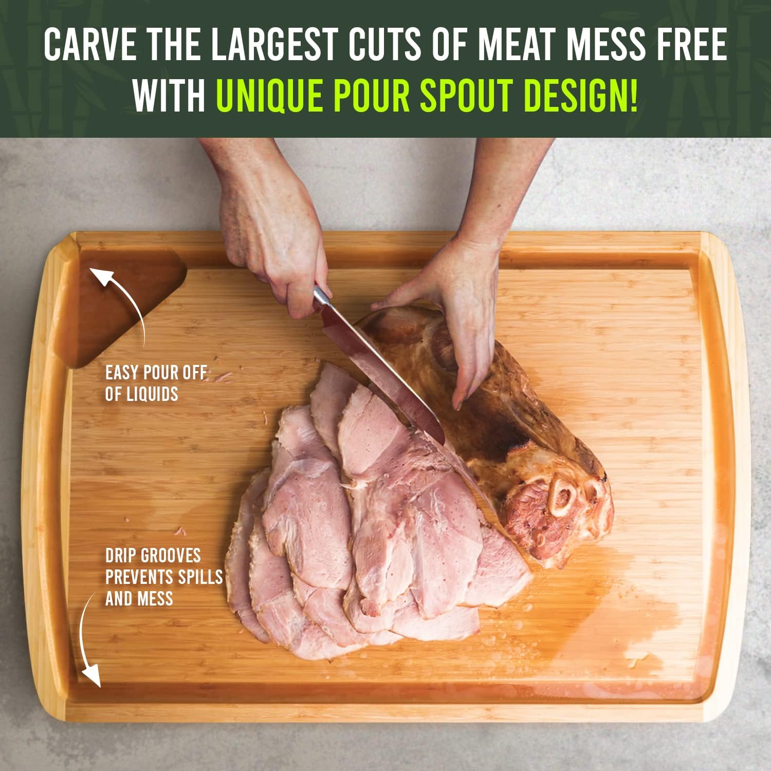 30 Inch Extra Large Cutting Board – Bamboo Chopping Board - Wood Butcher Block Cutting Board for Carving and Charcuterie Board, Stovetop and Over Sink Cutting Board for More Kitchen Counter Space