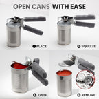 Zulay Kitchen Heavy Duty Stainless Steel Can Opener Manual with Bottle Opener - Rust Proof Manual Can Opener With Turn Knob & Soft Grip Handles