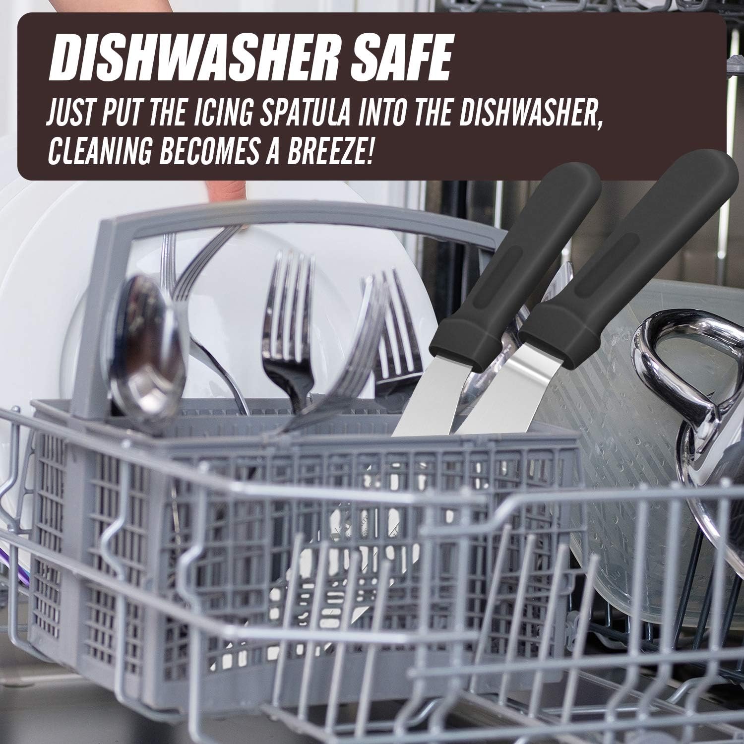 Walfos Icing Spatula, Stainless Steel Cake Spatula with Sturdy and Durable Handle Cake Decorating Spatula - Multi purpose Use for Home, Kitchen or Bakery (6” Angled + 8" Straight)…