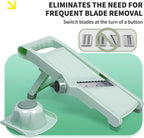 Adjustable Safe Mandoline Slicer for Kitchen - Stainless Steel Multifunction Vegetable & Fruit Cutter, Onion Potato Tomato Cabbage Apple Lemon Slicer