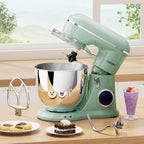 3-IN-1 Electric Stand Mixer, 6.5QT Bowl 660W 10-Speed Kitchen Mixer, Household Food Mixers include Dough Hook, Beater and Whisk, Bread Cake Mixer for Baking and Most Home Cooks, Agave Green