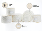Covermates Keepsakes - Dish Storage Set - Padded Protection - ID Window - Stain Resistant - Machine Washable - China Storage, Cream