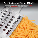 Ourokhome Rotary Cheese Grater Hand Crank, Kitchen Shredder Speed Mandolin Slicer Nut Grinder with Handle and Drum Blades for Cheese, Vegetable, Walnut, Chocolate, Potato, Carrot, 3 Blades, Emerald
