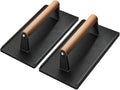 Yoehka Cast Iron Grill Press-2PCS, Heavy Duty Bacon/Burger/Griddle/Chef Press with Wood Handle, Perfectly Grilled Steak,Meat,Sandwich,Panini, 2.25lbs Cooking Weight,Rectangle(8.27"×4.25"×3.35”in)