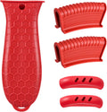 5 Pcs Cast Iron Handle Cover, Silicone Hot Handle Holder, Heat Resistant Cast Iron Skillet Covers Potholder for Frying Pans and Griddles Kitchen Supplies