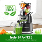 Cold Press Juicer Machines, Kitchen in the Box Slow Masticating Juicers Machine,3.26inch Large Wide Feed Chute Fit Whole Fruits & Vegetables,BPA Free,Easy to Clean (Bright Black)