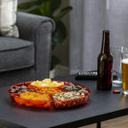 Plasticpro 6 Sectional Round Plastic Serving Tray/Platter (2, Red)