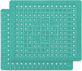 WILLKOMMEN Kitchen Sink Mat, 12" x 10" Rectangular Sink Protector Pad, Fast-Draining Grid Design Liner, Dish Drying Mat 2 Pack Mint Green