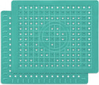 WILLKOMMEN Kitchen Sink Mat, 12" x 10" Rectangular Sink Protector Pad, Fast-Draining Grid Design Liner, Dish Drying Mat 2 Pack Mint Green