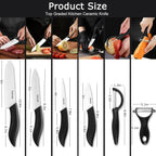 4Pcs Ceramic Kitchen Knives with Covers,2Pcs Metal Peeler,Sharp and Lightweight Blades,Not Rust,Non-Stick,Comfortable Ergonomic Handle,for Cutting Vegetables,Fruits and Boneless Meat.