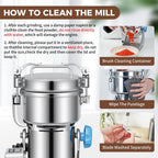 Grain Mill 500g Commercial Spice Grinders Electric 1500W Stainless Steel Pulverizer Dry Grinder for Grinding Wheat, Oats, Corn, Pepper, and Coffee Beans – Grinder for Kitchen.