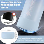Lexlion 32 Oz Triple Walled Insulated Stainless Steel Fruit Infuser Bottle - Tea Infuser Water Bottle with 3 Lids, Silicone Sleeve, Leakproof, Metal Mug Gallon