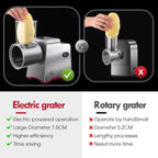 ULTACElectric Cheese Grater,Electric Cheese Grater for Block Cheese with 7 Different Shapes of Blades, 250W Electric Slicer Shredder, Electric Salad Machine for Cheeses, Fruits, Vegetables