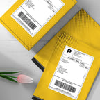 FungLam 4"x6" Shipping Labels, Fanfold, Adhesive - 1000 Direct Thermal Printer Labels