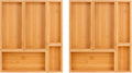 bamboo drawer organizer Set，expandable drawer dividers,wooden storage organizers,large trays for kitchen, bathroom,flatware,Tea Bag Organizer (2 X 5PCS Natural)