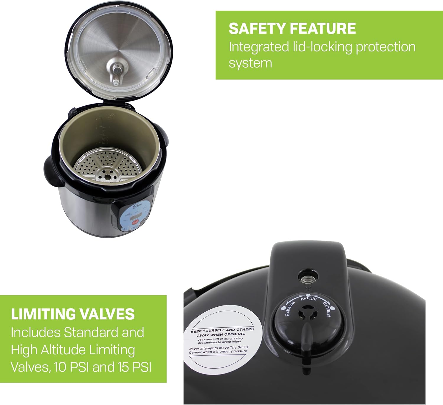 CAREY DPC-9SS Smart Electric Pressure Cooker and Canner, Stainless Steel, 9.5 Qt