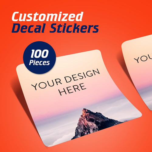 100 Custom Vinyl Stickers - Upload Your own Image, Text, Design, Logo - Personalized Logo Labels for Handmade, Packaging, Bottle, Jars, Candle, Brand Stickers (Foggy Valley, 6x6)