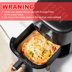 Vailnd 9inch Square Air Fryer Disposable Paper Liners, 125PCS Non-Stick Food Grade Air Fryer Parchment Liner, Oil Resistant, Waterproof, Food Grade Baking Paper for 8-12 QT Air Fryer Microwave
