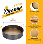 [220 Liners] Heavy Duty 8 Inch Parchment Rounds Paper Baking Sheets | Precut Silicone Coated & Unbleached – Will Not Curl or Burn – Non-Toxic & Comes in Convenient Packaging