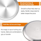TeamFar Pizza Pan, 10” & 12” & 13.4”, 3 Pcs Pizza Pan Set Stainless Steel Pizza Pan Round Pizza Oven Pans Tray for Baking Serving, Healthy & Rust Free, Heavy Duty & Dishwasher Safe