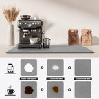 Dish Drying Mat for Kitchen Counter | Coffee Bar Mat for Countertops | Heat Resistant Drainer Mat with Non-slip Rubber Backed | Hide Stain Kitchen Absorbent Draining Mat | Grey 16"x24"