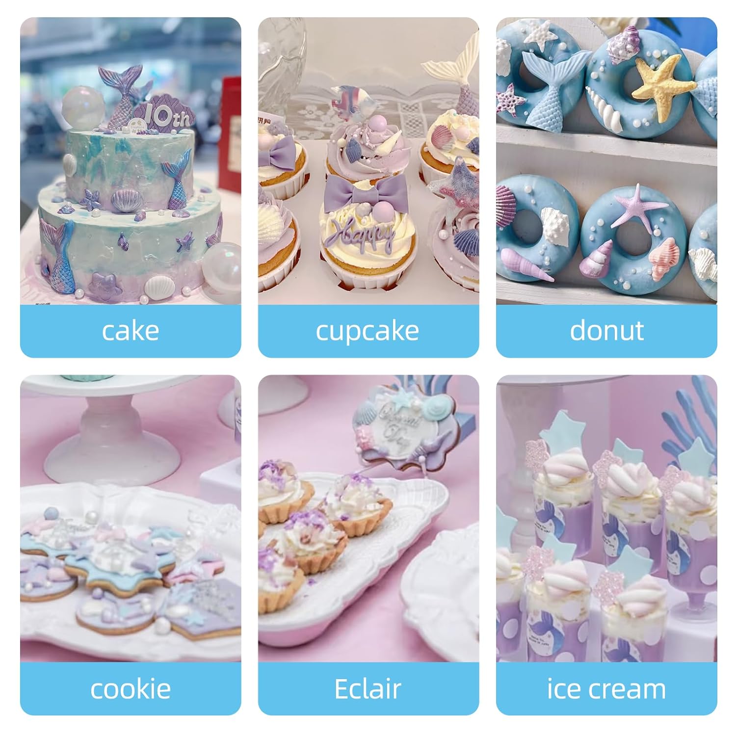Edible Seashell Sprinkles Cake Decorating,130g/4.58oz,Pink Purple Pearl Sugar Sprinkle,Mix Sea Beach Stars Shell Sprinkles, Ocean Theme Baking Candy Decorations,Cupcake,Ice Cream Cookie Donuts Toppings,Birthday Children's Summer Party Supplies