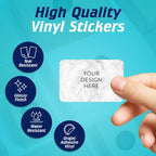 100 Custom Vinyl Stickers - Upload Your own Image, Text, Design, Logo - Personalized Logo Labels for Handmade, Packaging, Bottle, Jars, Candle, Brand Stickers (Silver Marble, 4x2)