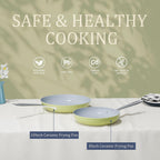 Nonstick Ceramic Frying Pan 10" Non Toxic Cooking Skillet for Eggs Pancakes & Stir Fry Even Heat Distribution PTFE/PFOA/PFAS Free Oven Safe Up to 500°F All Cooktops Compatible -Avocado Green