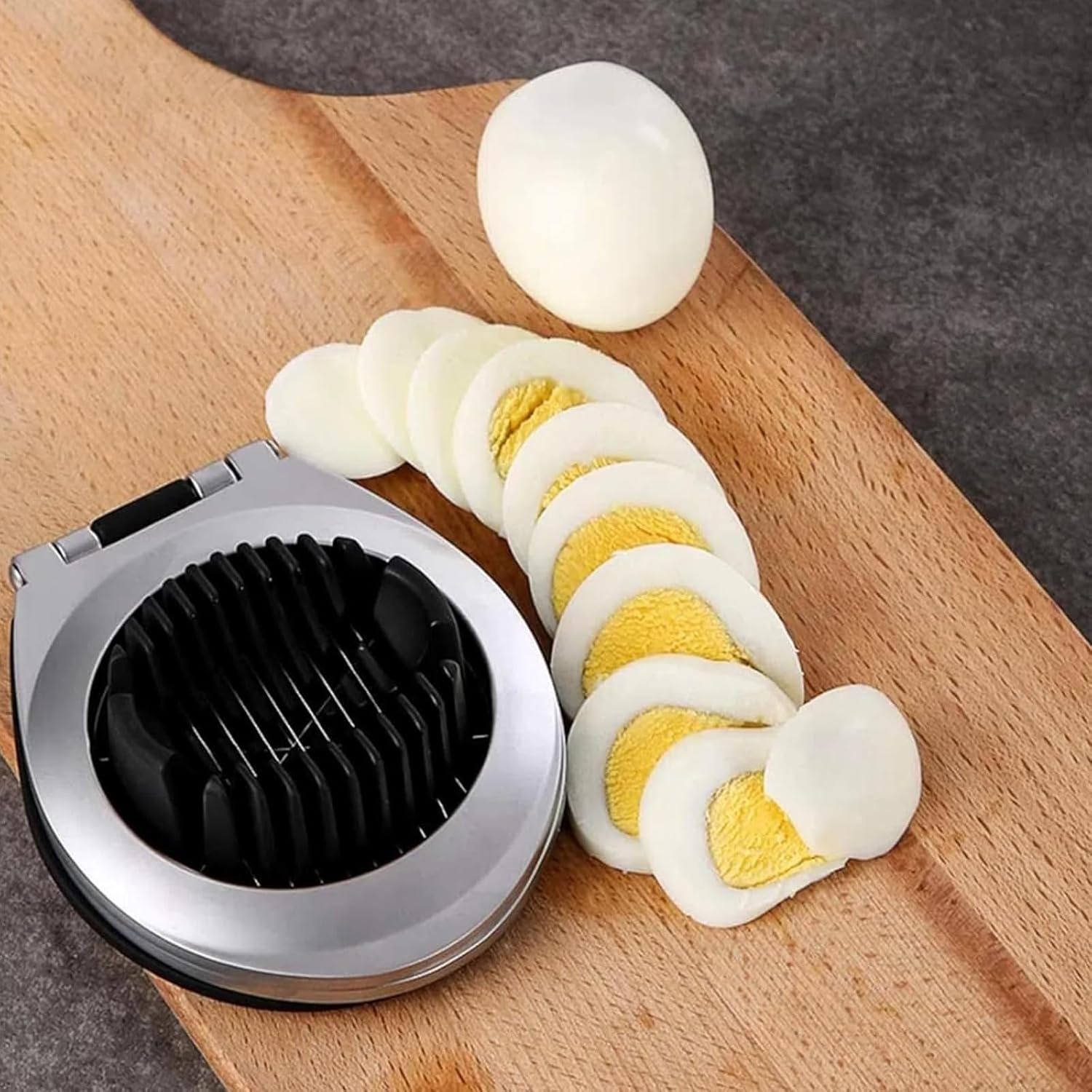 Egg Slicer, BIBURY Egg Slicer for Hard Boiled Eggs, Heavy Duty Egg Cutter for Egg Strawberry Mushroom Soft Fruit, Stainless Steel Wire with 3 Slicing Styles, Easy to Clean