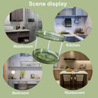 2 Tier Diamond Lazy Susan Bathroom Organizer Countertop, 9.25Inch Clear 360 Rotating Makeup Organizer for Cabinet, Kitchen, Pantry, Countertop, Bathroom, Skincare Perfume Organizer and Storage