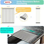 Mamakura Roll Up Dish Drying Rack Over The Sink，Multipurpose Foldable Sink Cutting Boards&Dish Rack for Kitchen,Aluminum Alloy Sink Rack Mat,21.85"x13.31",Grey