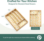 Drawer Organizer - Silverware Organizer with 5 Slots, Lemon Print