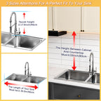 ADBIU Over The Sink Dish Drying Rack (Expandable Height and Length) Snap-On Design 2 Tier Large Dish Rack