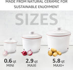 Romertopf Freshness Storage Potato Onion Garlic Clay Pot Set of 3 with Lids - White