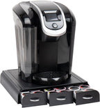 Mind Reader Single Serve Coffee Pod Organizer with 3 Drawers, 36 Pod Capacity, 13.5"L x 12.25"W x 2.5"H, Black