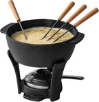 BOSKA Fondue Pot Set Party Pro - Cast Iron Fondue Set - Durable Fondue Pot inc. Burner and 4 Forks - for All Type of Stoves - Cheese Fondue Melts smoothly Every time