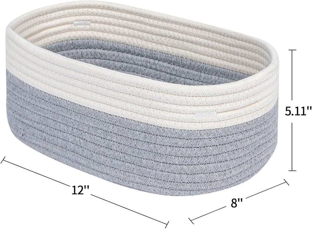 CubesLand Cube Shelf Storage Baskets for Organizing, Woven Shelf, Closet Bins Shelves Toy Basket Box Nursery Baby 2 Packs Organization Off White/Light Gray