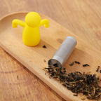 Leden Tea Infuser for Loose Tea Cute Tea Diffuser Fine Mesh Tea Steeper Stainless Steel and Silicone Tea Strainer for Cup and Mug, Yellow