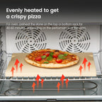Large Pizza Stone, 16"x14" Rectangular Pizza Stone for Oven Grill BBQ, Baking Stone for Pizza Bread, Unique Built-in 4 Handles Cooking Stone