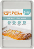 Boxiki Kitchen Non-Stick Ceramic Baking Sheet - Slick & Non-Toxic Ceramic Coating, PTFE & PFOA Free Cookie Sheet Pan - Cookie Sheet, Perfect for Baking, Roasting, and More (Half Sheet Pan)