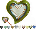 Ceramic Spoon Rest for Stove Top, Heart Cute Spoon Rest for Kitchen Counter, Cooking Spoon Holder for Kitchen Counter, Utensil Rest Spatula Rest Ladle Holder Tong Rest (Retro Grass Green)
