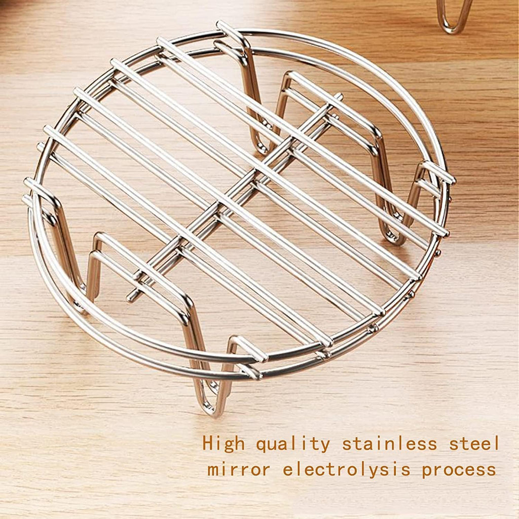 12.8" Round Cooking Rack Versatile Stainless Steel Grid Grill Steamer Rack, Fits Air Fryer Pot Pressure Cooker Canning