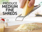 Zulay Kitchen Professional Cheese Grater Stainless Steel - Durable Rust-Proof Metal Lemon Zester Grater With Handle - Flat Handheld Grater For Cheese, Chocolate, Spices, And More - Mint