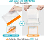 iSPECLE 10 Pack Freezer Bags - 3 Pack Gallon Bags 4 Pack Sandwich Bags 3 Pack Snack Bags BPA-Free Reusable Freezer Bags with Stand-Up Bottom and Label, Leakproof to Keep Frozen Food Fresh, Orange